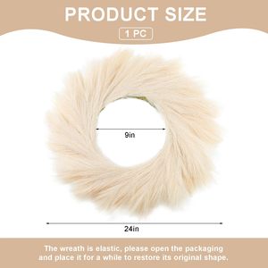 Couronne artificielle de pampas couleur crème, prix d'usine, fausse couronne de pampas, vente chaude pour la décoration de la maison ou de mariage - Product Image 2