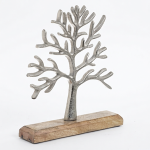 Escultura de Árbol Corel Plateada para Mesa, Decoración para Sala de Estar, Decoración Interior y Exterior, Escultura de Aluminio - Product Image 1