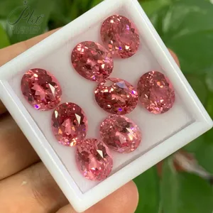 Lab Grown Padparadscha Color Rosa corte ovalado cuentas de piedras preciosas para DIY mujeres encantos Fabricación de joyas anillos seleccionables certificado AGL - Product Image 1