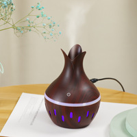Mini humidificateur d'air portable USB 5V DIY 300mL en plastique imitation bois à ultrasons avec lumières RVB diffuseur d'arômes pour la maison et la voiture