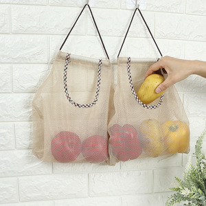 Kitchen fruit and <b>vegetable</b> <b>storage</b> mesh bags, hanging mesh bags, ginger, garlic, and onion <b>storage</b> bags, multi-functional tote - Product Image 1