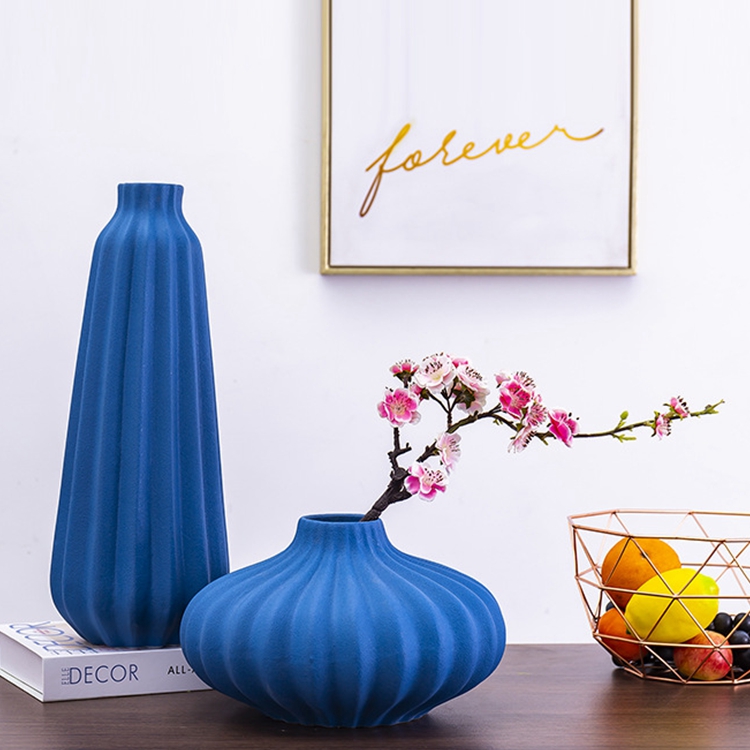 Small fresh modern household sitting room study dry flower arrangement adornment 3 kinds of color ceramic vase