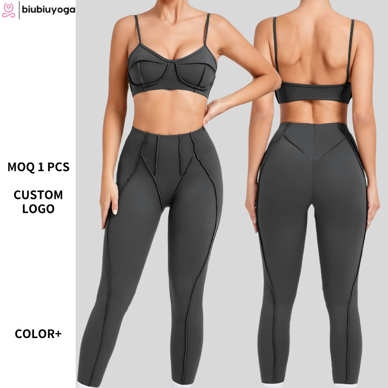 Women's Trendy Sports Leisure Wear Yoga Clothes-New Fleece Bra & Legging Yoga Set Slim Fit Workout Outfit Breathable