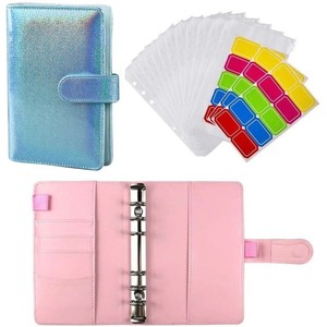 Bán Sỉ Bộ Bìa Sổ Kế Hoạch A6 Bìa Sổ Tay Da Pu Lấp Lánh 2022 Bìa Sổ Sách Túi Có Khóa Kéo Và Nhãn Dán - Product Image 4