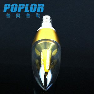 Bombilla LED Poplor tipo vela, 5W, E14, base de aluminio, fuente de luz de cristal de alto brillo - Product Image 4