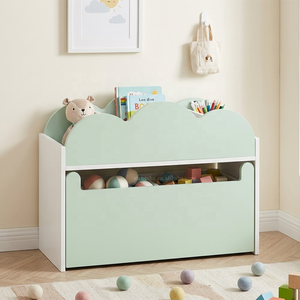 Nube diseño bebé niño habitación organizador <span class=keywords><strong>madera</strong></span> niños chico juguete caja de almacenamiento con librería - Product Image 6