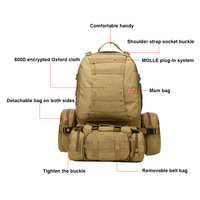 36-55L al aire libre táctico doble hombro combinación mochila multiusos camuflaje caza montañismo mochila de viaje