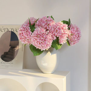 Grande Hortensia Artificielle de 51 cm, 176 Pétales, Haute Qualité, Toucher Réel, en Latex de Luxe, Fleurs Vertes pour Événements Intérieurs - Product Image 6