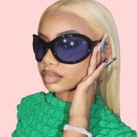Lunettes de soleil rondes à monture large pour femmes, style Y2K Spicy Girl, protection UV400, mode personnalisée