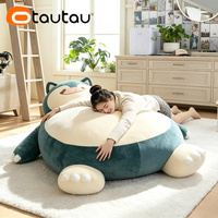 OTAUTAU SF085 Housse de pouf géant inclinable en velours moderne de 1,5 m, motif dessin animé mignon, sans rembourrage (uniquement la housse)