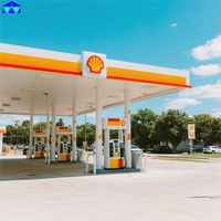 Structure de toit en acier préfabriqué lourd pour station-service, revêtement antirouille, pour le service de carburant au Sénégal