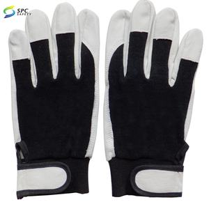 Guantes de Trabajo de Seguridad PPE Resistentes a la Abrasión, Duraderos, para Construcción Industrial, con Palma de Cuero y Respaldo de Tela Roja, con Cierre de <span class=keywords><strong>Velcro</strong></span> - Product Image 4