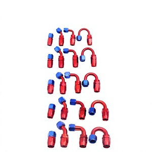 Connecteurs de tuyaux d'huile en aluminium pour course automobile AN4 AN6 AN8 AN10 AN12 Rouge Bleu pour modification automobile - Product Image 1