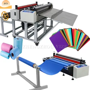 Roll to sheet cut plastic foil film VINYL PE cross paper cutter EVA Non-woven fabric A4 paper PVC sheet cutting machine