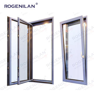 Rogenilan Fenêtre à battant à charnière personnalisée résistante aux ouragans Fenêtres inclinables et tournantes en verre et aluminium avec écran - Product Image 2