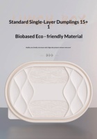 Couvercle de boîte à dumplings moderne, robuste, biodégradable, en amidon de maïs + PP, 232x164x83mm, compartimenté, résistant aux fissures, Dim