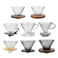 HIGHWIN Goutteur de café en verre borosilicaté Verser sur la main Goutte à goutte Brasseur Verre Filtre à café Entonnoir à café