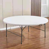 Table Ronde Pliante Moderne en Plastique pour Mariages, Événements Extérieurs, Hôtels et Écoles - Ensembles de Tables à Manger (Vente en Gros)