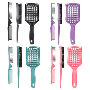 Hair Styling Tools <b>Set</b> Plastic 3 Piece Comb <b>Set</b> With <b>Massage</b> Brush Folding Design For Smooth Hair Care - Product Image 4