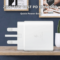 Pengisi Daya Dinding 45W PD Tipe-C Kabel Data 5A Pengisian Super Cepat untuk S25/S23 Bahan PC Ramah Lingkungan Tahan Api Input 9V/2A