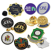 Broche personnalisée en alliage de zinc, épinglette en métal 2D/3D pour chapeau, col, vêtements, badge rond en émail, épinglette de revers sur mesure