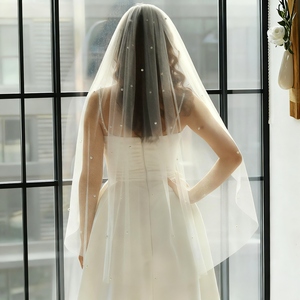 <span class=keywords><strong>Voile</strong></span> de mariée YouLaPan V270 de haute qualité, simple couche, en maille douce, accessoires de mariée flottants et charmants - Product Image 2