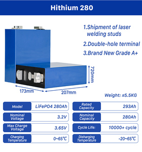 Batería prismática LiFePO4 de 3.2V 314Ah 280Ah, grado A, para almacenamiento de energía solar y sistemas de energía para vehículos eléctricos, disponible en stock en la UE. - Product Image 2