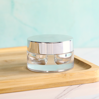 Usine En Gros Conception Unique 20g/70g Clair Crème Pour Le Visage Pot De Crème Pour Les Yeux Double Core Soins De La Peau Emballage Pot avec Couvercle En Argent