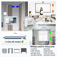 Módulo de Interruptor Inteligente para Cortinas Tuya WiFi RF 433MHz con Control Remoto de 5 Canales 110V 120V 220V 240V para Persianas Enrollables Eléctricas Alexa