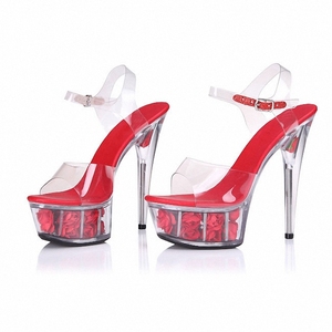 15 centimètres pôle dansant <span class=keywords><strong>lit</strong></span> exotique et sexy chaussures de sexe pour femme fétichisme chaussures de strip-teaseuse culte de la transparence de la femme - Product Image 1