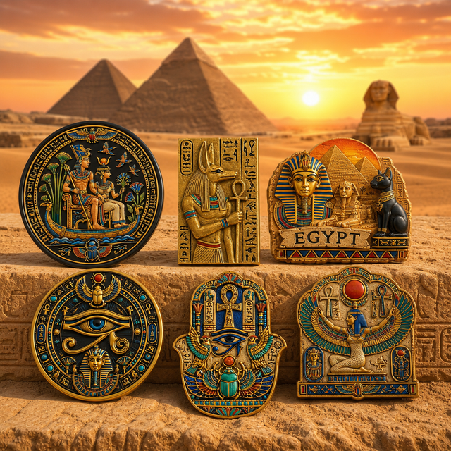 Custom Hand Shaped Ancient Egypt UV Resin Embossed Plaque 3D Ankh Horus Eye Scarab Desk Decor Souvenir Gift