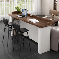 Table de bar en bois massif avec dossier pour salon, usage domestique