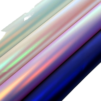 Tissu vinyle métallisé mat écologique PU holographique laser iridescent simili cuir pour chaussures, sacs, ceintures, accessoires, ameublement