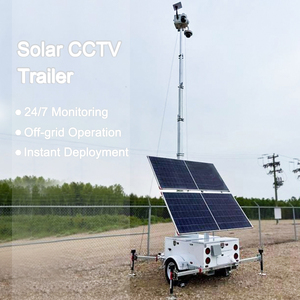 Di động giám sát Trailer năng lượng mặt trời cctv Tower với an ninh PTZ camera giám sát hệ thống cho bãi đậu xe xây dựng trang web - Product Image 1
