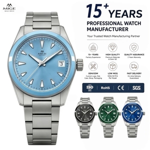 Reloj de Pulsera Automático Mecánico Miyota con Bisel de Cerámica de Lujo Personalizado OEM, Zafiro, Acero Inoxidable 316L, Superluminoso, 38MM - Product Image 1