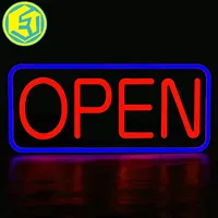 Señal de tienda abierta para abrir y cerrar letreros, iluminación colgante de negocios, 24 horas
