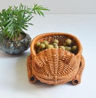 Panier de rangement en rotin fait à la main, organisateurs suspendus tissés en forme de grenouille, paniers de pique-nique en plastique pour Dessert, fruits et légumes