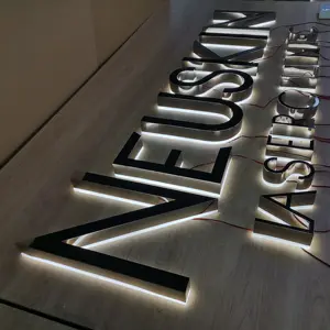 편지 비즈니스 템플릿 레스토랑 표지판 조명 캐비닛 표지판 벽에 대한 사용자 정의 금속 편지 및 로고