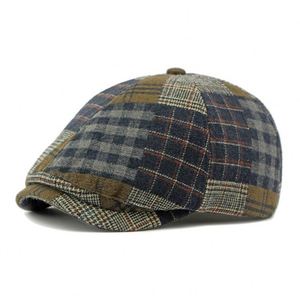 Wholesale Vintage 6 Panels Unisex Newsboy <b>Caps</b> Polyester/Cotton Custom Gatsby <b>Flat</b> <b>Cap</b> - Product Image 5