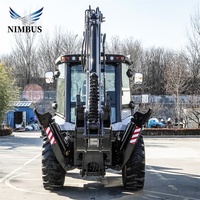 NIMBUS Mendukung OEM ODM Backhoe Loader Kamera Mundur Biaya Perawatan Rendah Kecepatan Rendah Torsi Tinggi 4 in 1 Bucket Backhoe Loader