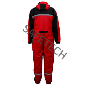 Combinaison uniforme de travail Vêtements de construction Vêtements de travail rouges <span class=keywords><strong>Salopette</strong></span> haute visibilité - Product Image 6