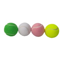 Balles de tennis professionnelles pour l'entraînement, colorées (jaune, rose, blanc, vert), styles variés, en caoutchouc synthétique, haute élasticité, robustes