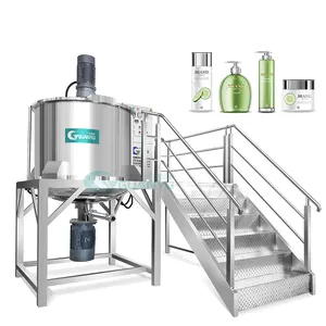 Guanyu 300/500/1000/2000L Misturador de Shampoo e Sabonete Líquido Gel para Cabelo Tanques de Mistura de Mistura Cosméticos Emulsificante a Vácuo Homogeneizador Misturador