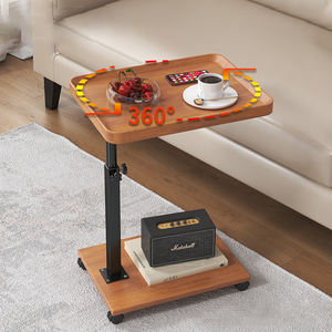 Table basse en bois portable et mobile de petite taille pour salon, appartement, table de chevet avec étagère de <span class=keywords><strong>rangement</strong></span> et roulettes - Product Image 2