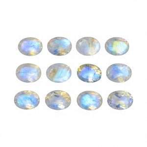 Pierre de lune naturelle de qualité supérieure, bleu feu, taille ovale 7x9mm, gemme facettée, pierre de lune arc-en-ciel en vrac, lot en gros pour la fabrication de bijoux - Product Image 1