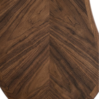 Plateforme à thé élégante et minimaliste en bois de noyer massif, forme irrégulière unique, plateau courbé lisse, support de salon avec rangement ouvert inférieur