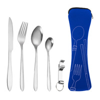 5 pièces/ensemble sacs de plongée petit cadeau cuisine couverts en acier inoxydable vaisselle salade fourchette vaisselle occidentale trois pièces sculpté