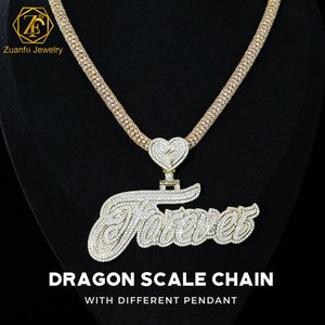 Tùy chỉnh Iced out moissanite Mặt dây chuyền & quyến rũ 925 bạc đầy đủ thiết lập với thư tùy chỉnh thiết kế độc đáo cho phong cách cá nhân - Product Image 2