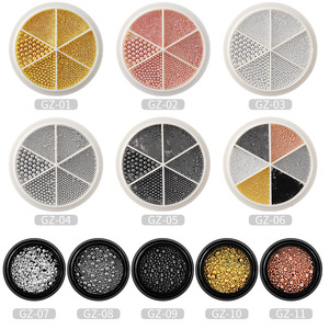 Nouveaux accessoires et outils d'art pour ongles pour salon, petites perles en acier, disque de décoration rotatif mixte à 6 compartiments, emballage - Product Image 4