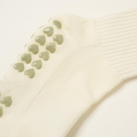 Nouveau logo brodé personnalisé du fabricant Bouche à bulles Bord plissé Plancher coulissant Crew Cotton Grip Chaussettes de yoga Pilates pour femmes